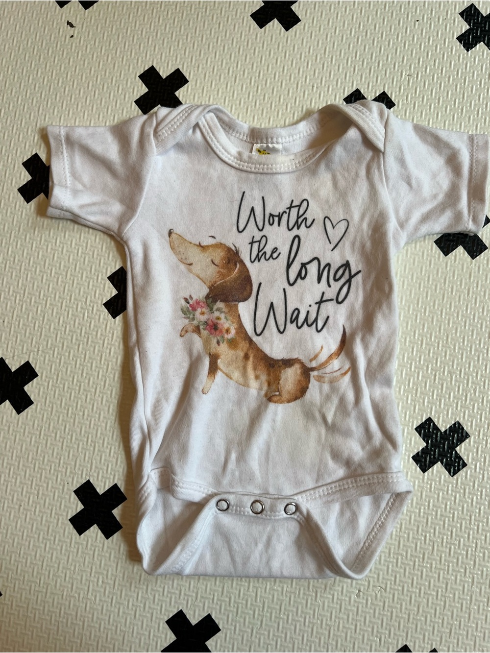 Dachshund Onesie “Worth the Long Wait” - 0-3M